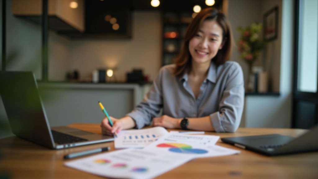 Business professional reviewing apartment comparison details