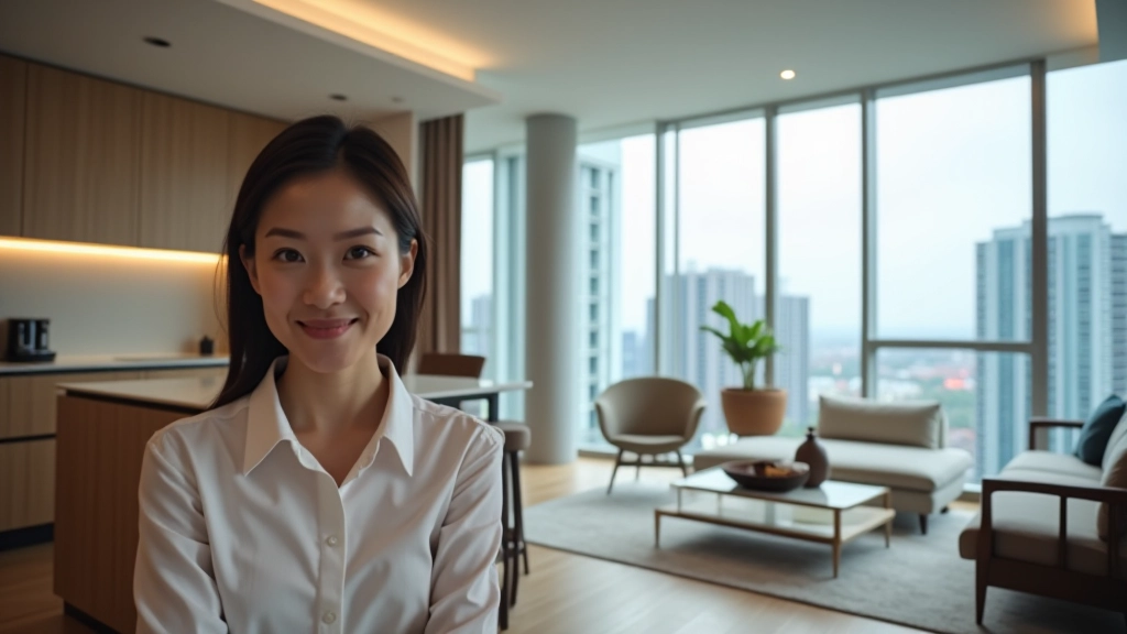 Modern serviced apartment in Raffles Place showing contemporary living space